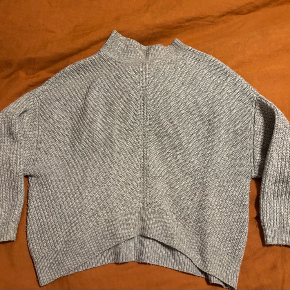 Express Light Gray Cowl Neck Sweater